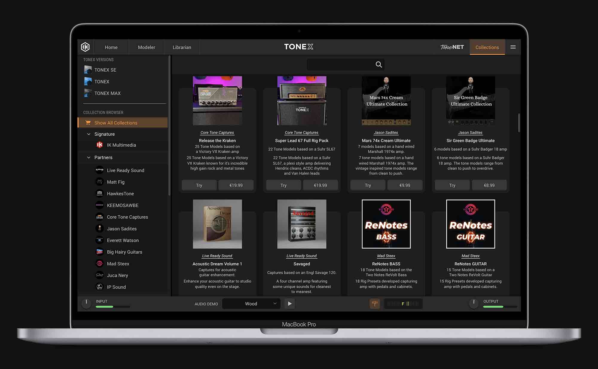 TONEX Partner Collections GUI